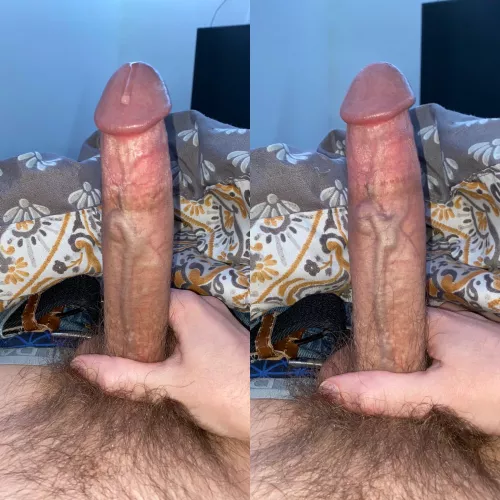 Which looks better, with or without pre-cum? by them-cuuurves