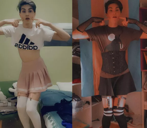 Which outfit do you guys prefer? by miggiiii