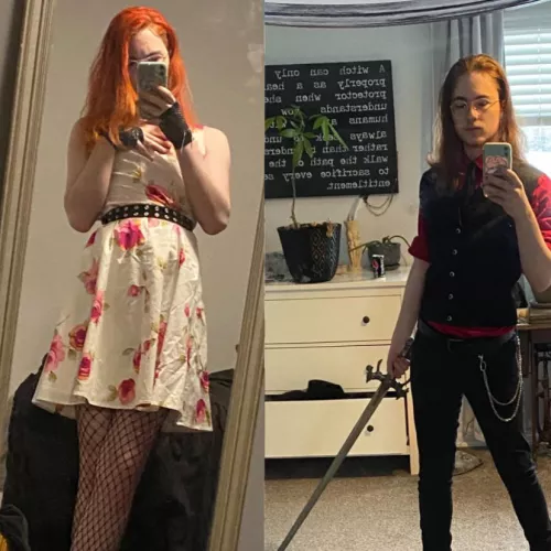 Which version of me do you prefer 😘 by Some_Random_Queer