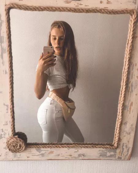 White jeans and a fanny pack by LayDownYourBurdens