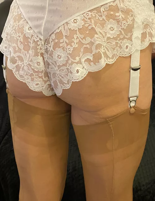 White lace panties with vintage stockings 😍 by SecretaryMilfAnna