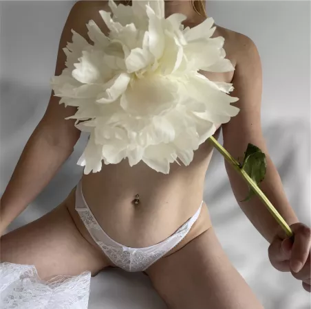 White lingerie and a flower by LadyxLucyfer