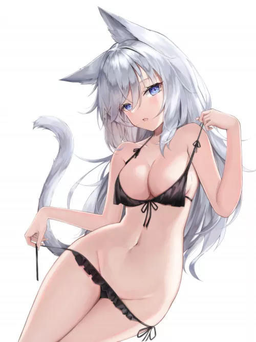 White Pussy and Black Bikini by Wonogiri