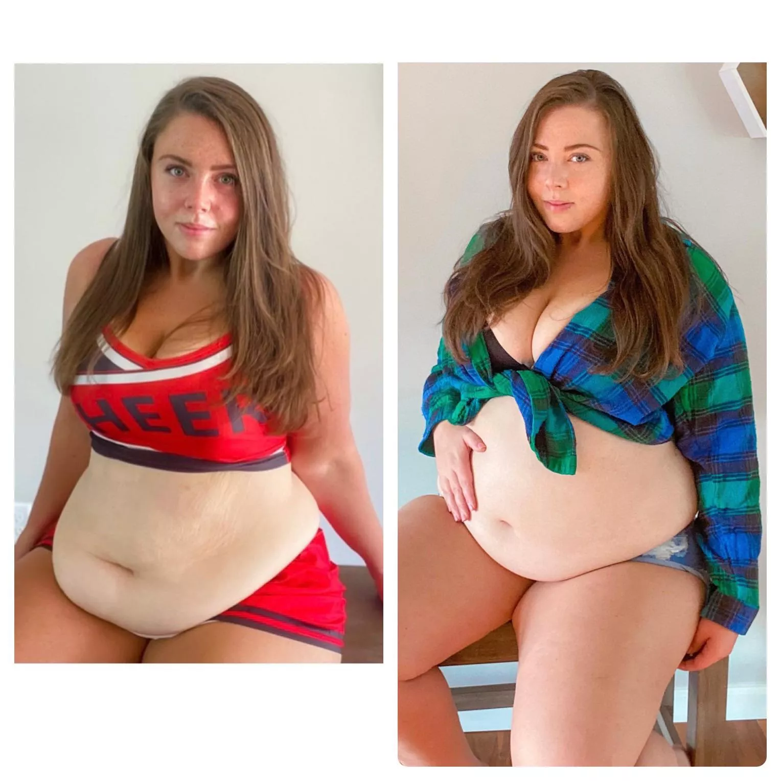 Who knew it would only take 2 months for my fat belly to fill out again 😅💕 posted by cjccannot