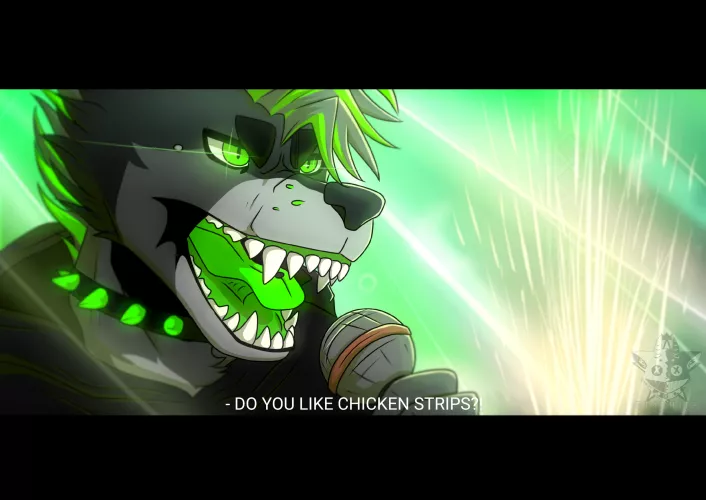 WHO LIKES CHICKEN STRIPS?! aka my art trade part, I really like this character ngl by de4dm1lk