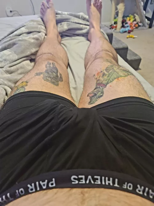 Who likes thigh tattoos? 🦖 by milesm31