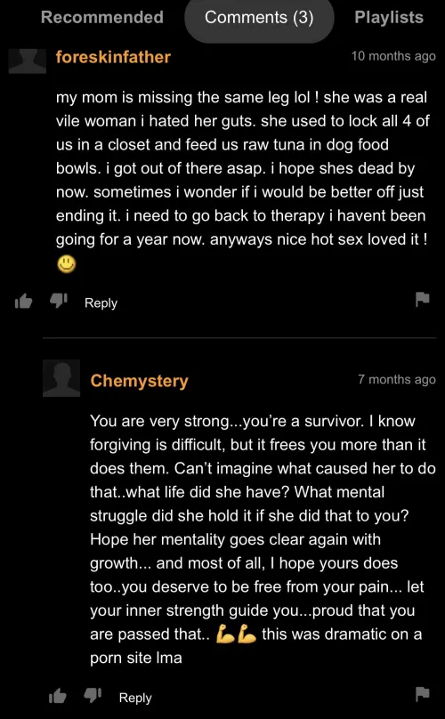 Who needs therapy when u got pornhub comments by basicgoldpack