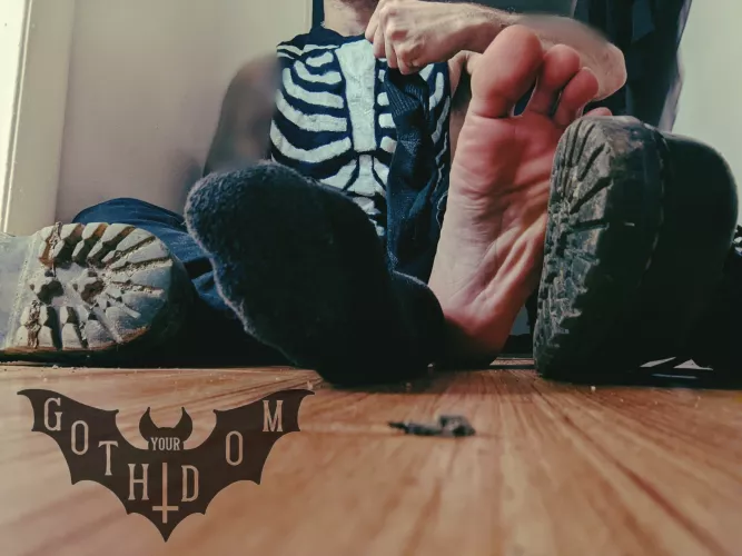 Who wants these sweaty socks that have been in my big goth boots all day? by YourGothDom
