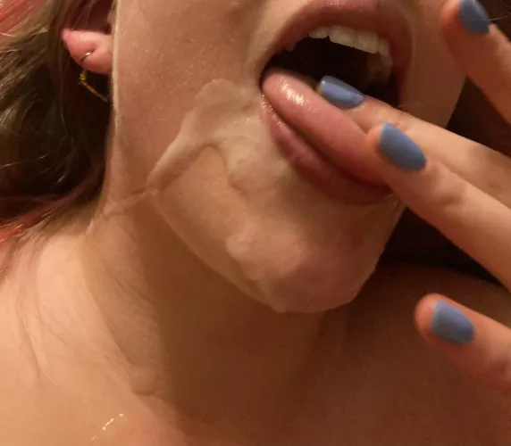 Who wants to add to his load on my face? by Blondebanana69