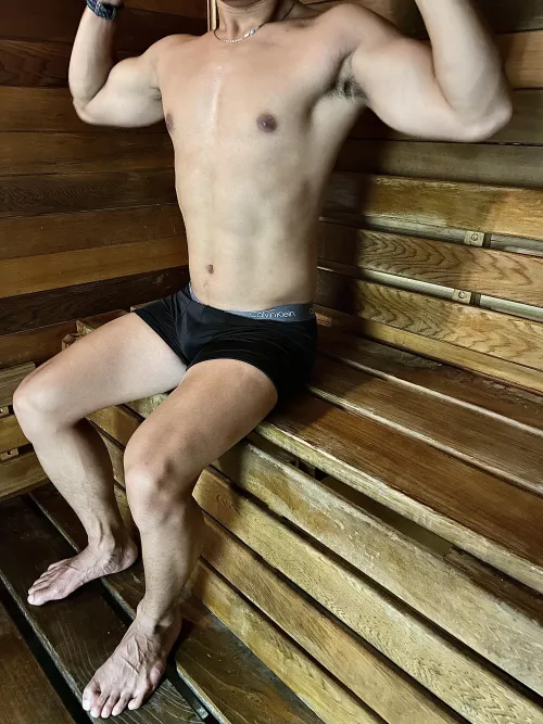 Who wants to get naughty in the gym sauna? 😈 by Bros_with_benefits