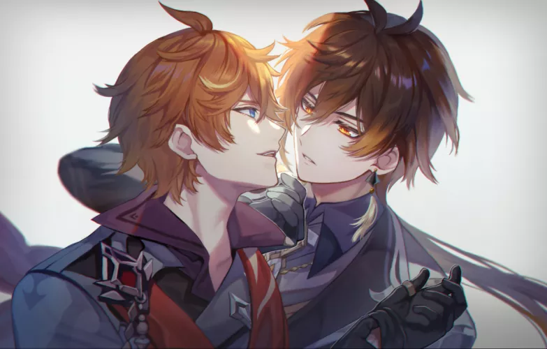 Wholesome Childe and Zhongli (Genshin Impact) by magicistragick