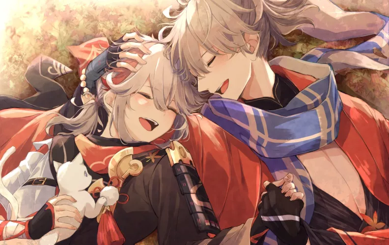 Wholesome Tomo and Kazuha (Genshin Impact) by magicistragick