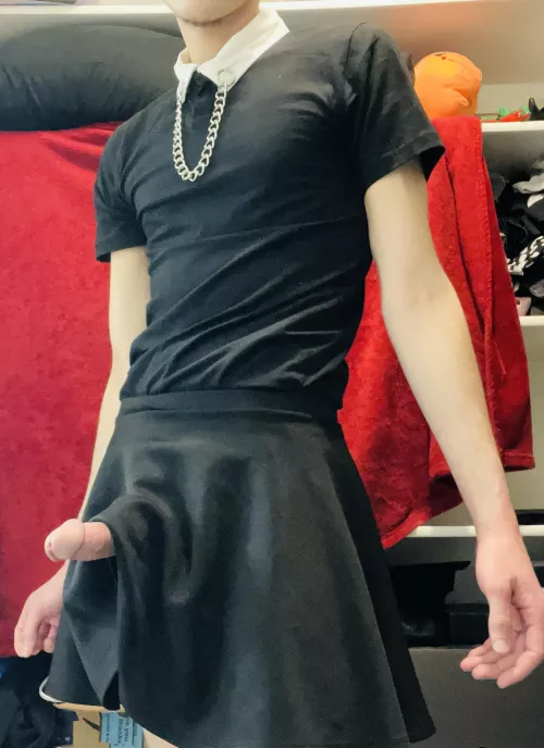 Whoops 🤭 guess it can’t fit in this skirt 😘 by yoursluttymaid