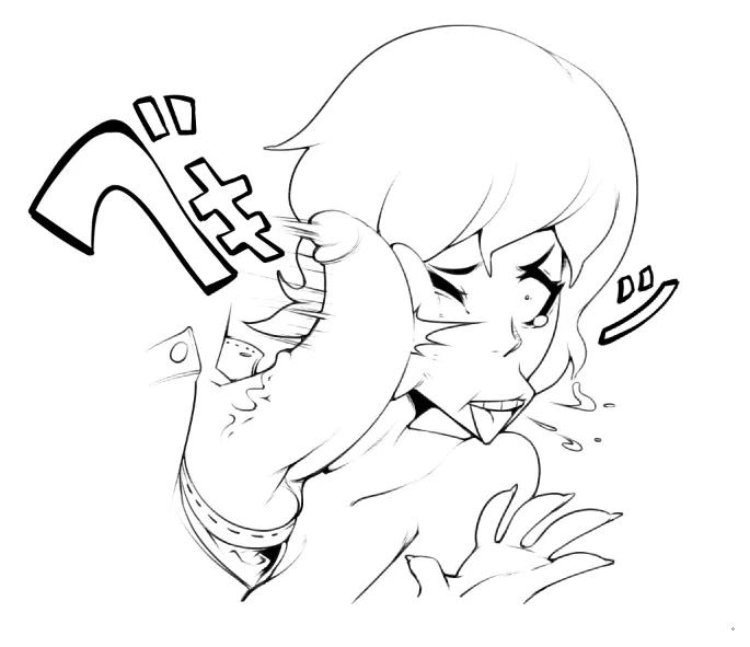 Whore Grumps 3-part Commander Holly WIP (part 1 inks) posted by BlueBreed