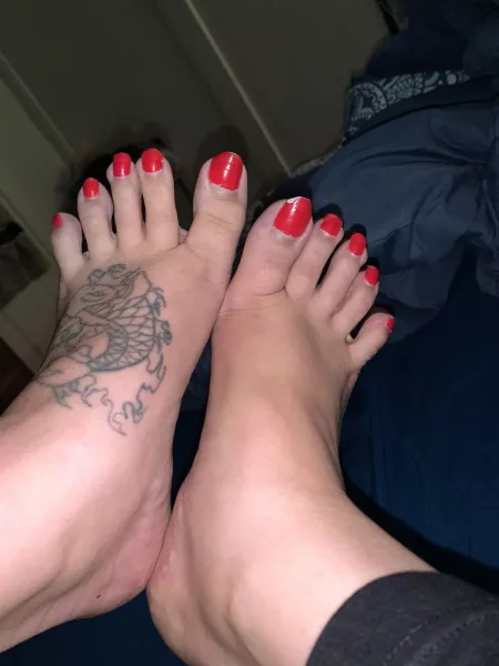 Who’s gonna be a good boy and worship my red toes before they’re gone by Ok_Ninja_5628