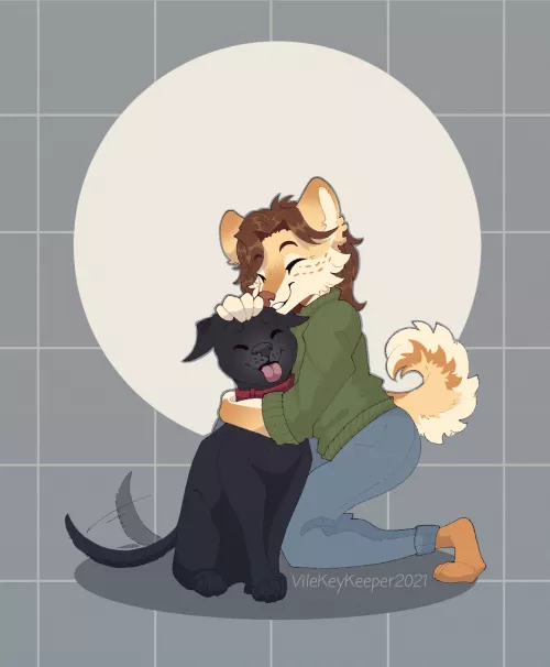 Who's my good boy? Yes, you are! (art by me) by VileKeyKeeper