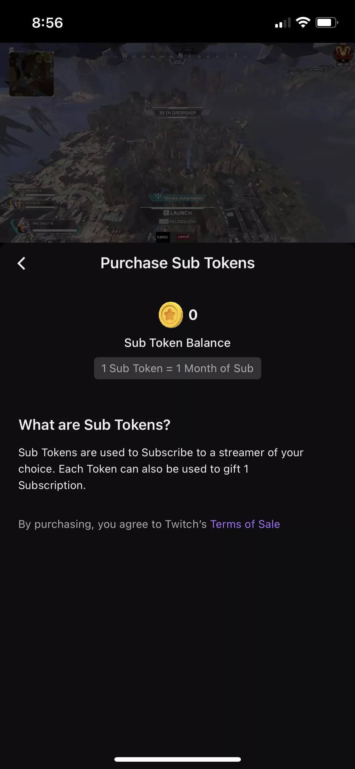Why aren’t they any tokens to buy in the iOS app?Anyone can help? posted by ko5aa