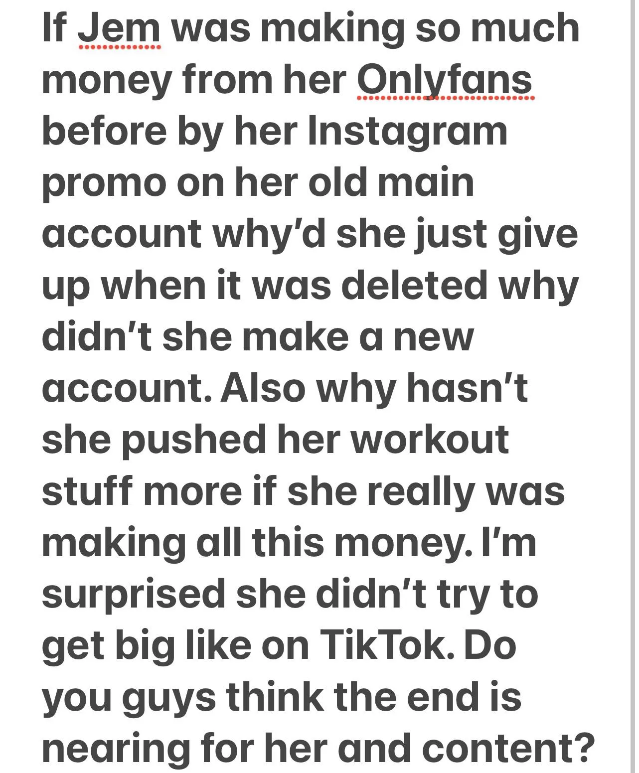 Why has Jem stopped posting? posted by jayjonezzz69