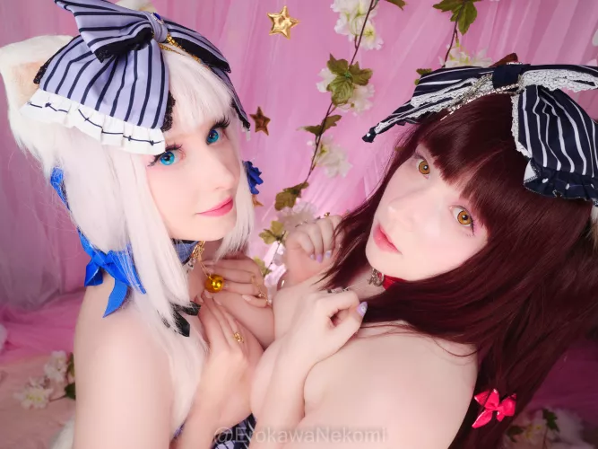 Why not two cat girls this holiday? ^-^ (Chocola and Vanilla by ErokawaNekomi & NichiruNeko) by ErokawaNekomi