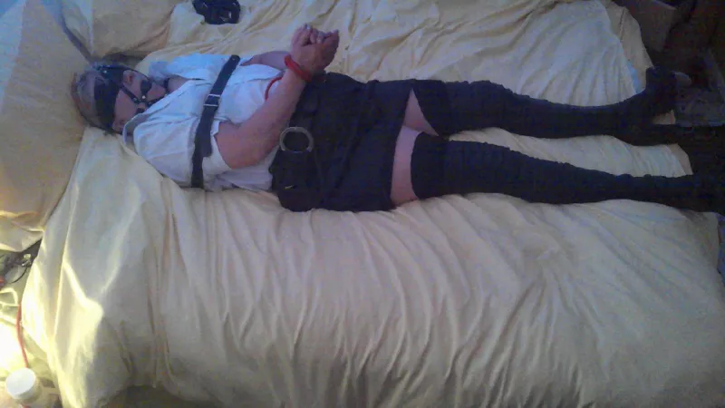 Why use rope, when my cuffs are accessible? Non the less, I can't complain. by bondagefemale34