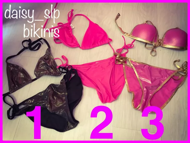 Wich bikini ? The 1 is to daisy’s sister. The 2 is to daisy. The 3 is to daisy’s mother. She will wear it for the next photoshoot #daisy_slp #sissyexposed by daisy_slpV