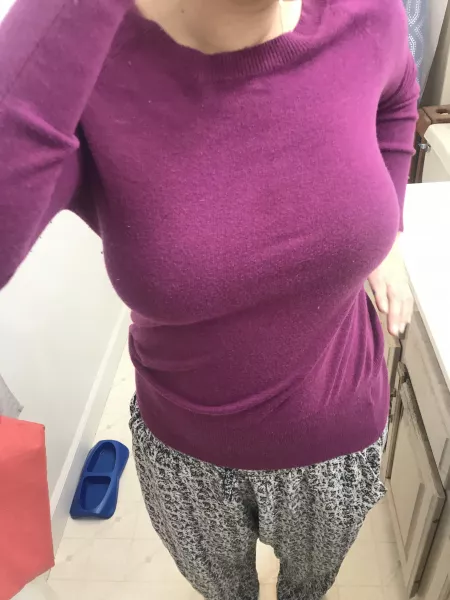 Wife 33 in sweater comments ?. by MoreBumblebee0