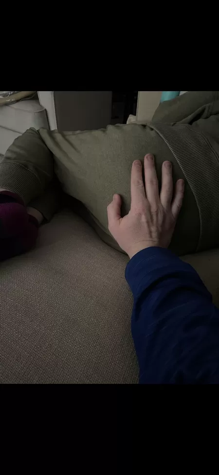 Wife fell asleep with my friend over recently. I went to the bathroom at one point. He sent me this picture. by user100915