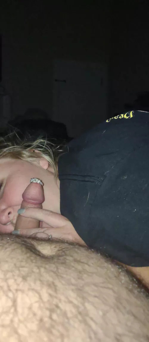 wife getting me ready and playing with her ring by Mysterious-Dentist86