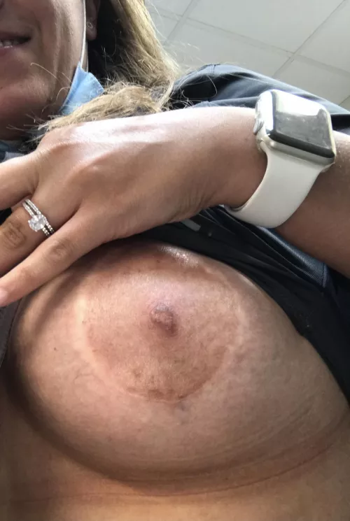 Wife showing off while at work. I asked won’t your coworkers see she said yes and sent me this 😈 by Sweet-Bread-8333