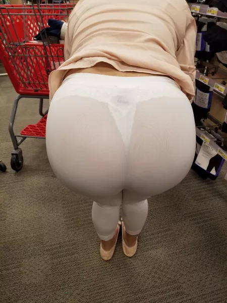 Wife Wearing White See Thru Tights at Target by slutsexposed69