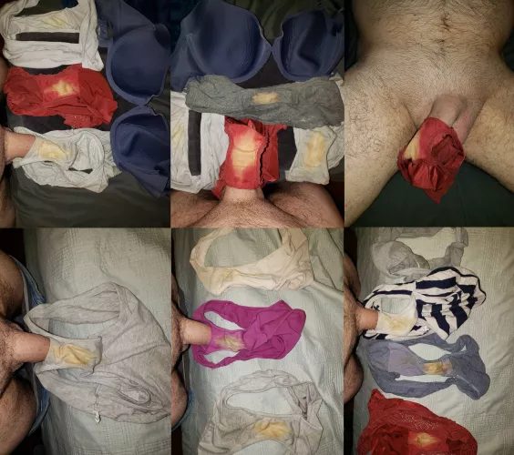 Wife's dirty cummy panties collage by smalldickhubby2020