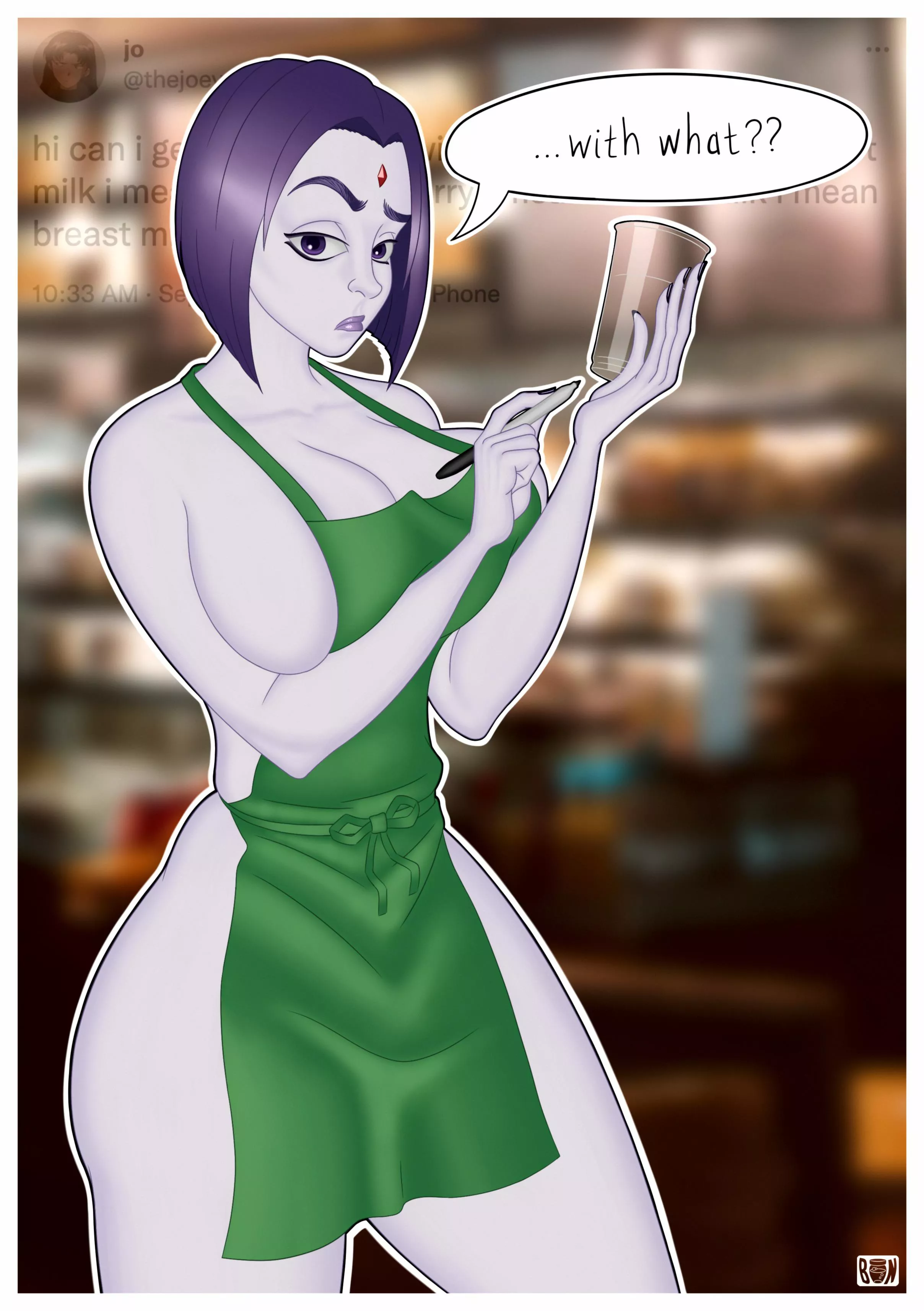 Will Raven make your “special” latte? (BottledNeon) posted by BottledNeon