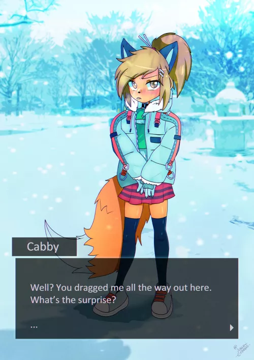 Winter with Cabby (art by me @angrycaboose) by AngryCaboose