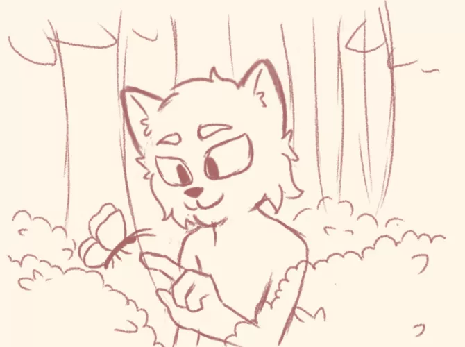 Wip Cat And Butterfly (by me) by Nekomaru800