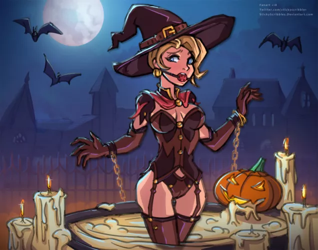 Witch Mercy Bondage ( StickyScribbles ) [ Overwatch ] by 24Emma