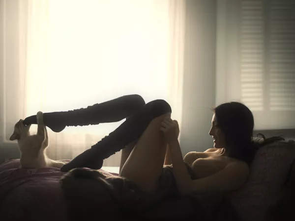 With a kitty by throw0101aa