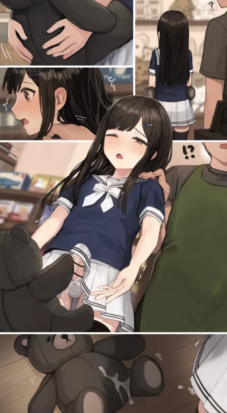 With a teddy bear. by Vodka_Blooded