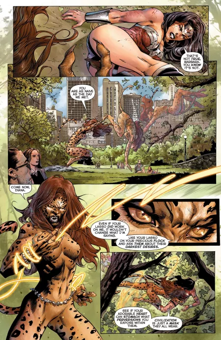 Wonder Woman and Cheetah [Justice League (2011) #13] by sabhall12