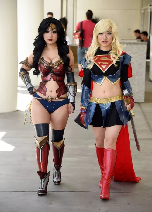 Wonder Woman and Super Girl by Livia Chuu and Stella Chuu by Fun_Dark_2916