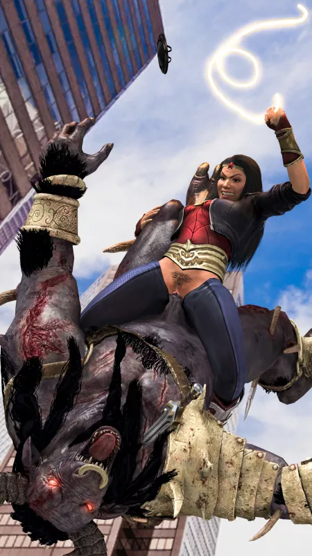 Wonder Woman's battle with a Minotaur (DC Comics) [WinterSFM] by EWinters411