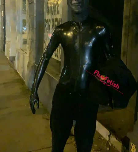Wore [M]y Latex Catsuit in Public for the First Time for a few Halloween Parties in Chicago by FluxFetish