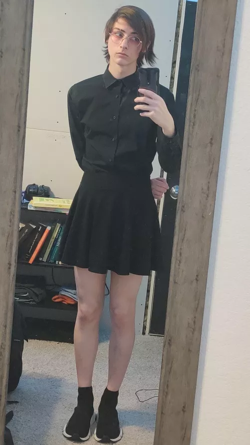 wore the skirt out for the first time!! with cool eye makeup!! merry christmas :-)) by Vedeneres