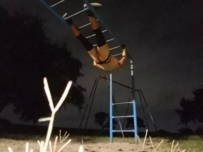 Working out in my thong by Mikaino