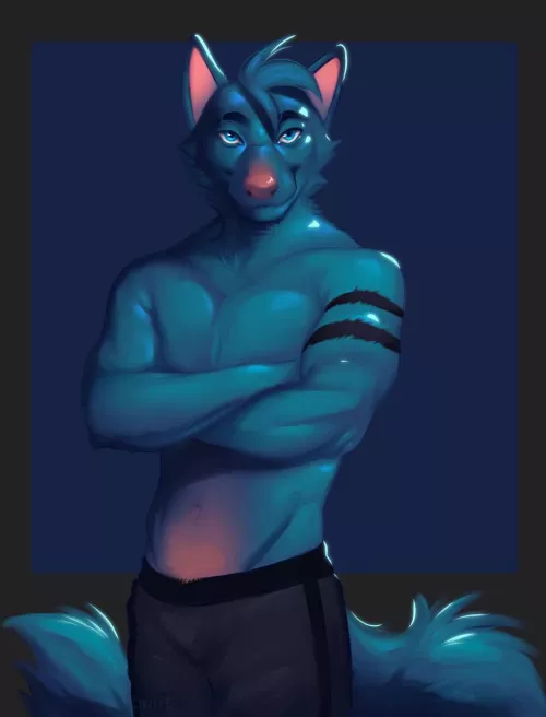 Workout Wolf (by me @leoniteart) (coms open!) by leoniteillustrates