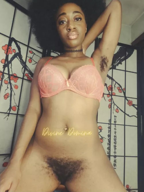 Worship My hairy pits and bush. Feel My fur tickle your nose by DivineDominax