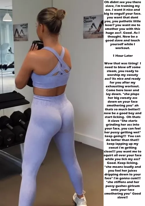 Worshipping her ass after her workout [ass worship] [sweat] [humiliation] [face sitting] by jelly_penis69
