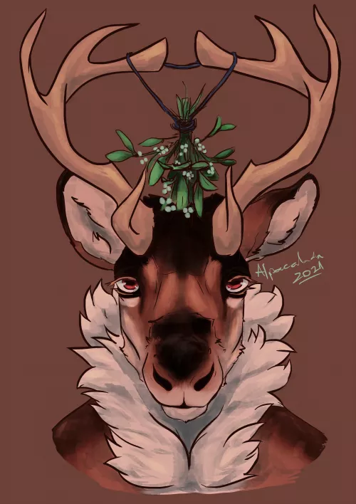 Would he get kisses this way? - [art by me] by Alapacalada