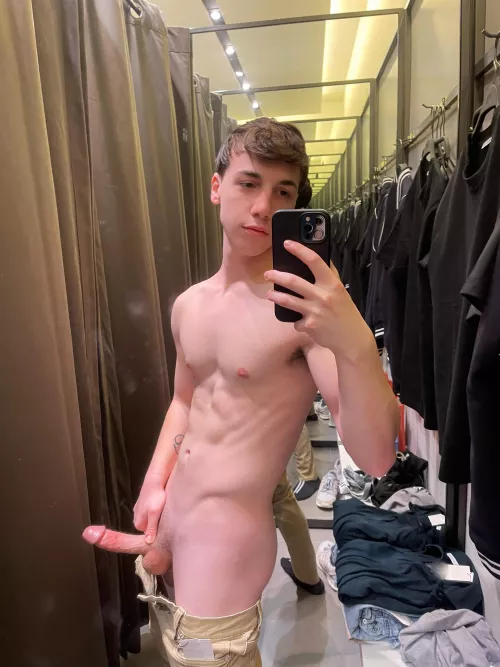 Would you blow me in this dressing room? 👕 by troyejacobs