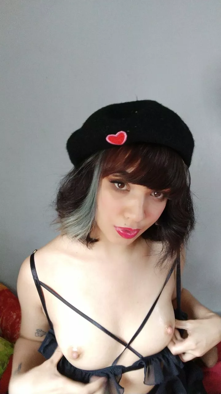 Would you cum on my little hard nipples? 😳🥺💦 posted by EllieBunny_