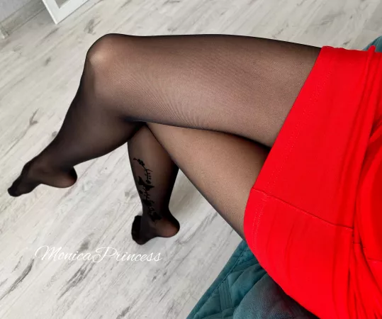 Would you worship my legs in black nylons? by MonicaPrincess
